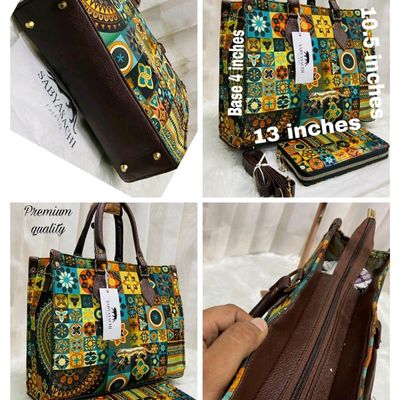 Pu Leather Printed LV Tote handbag, Size: 10.5x13 Inch