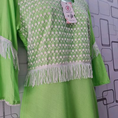 Parrot green clearance long frocks