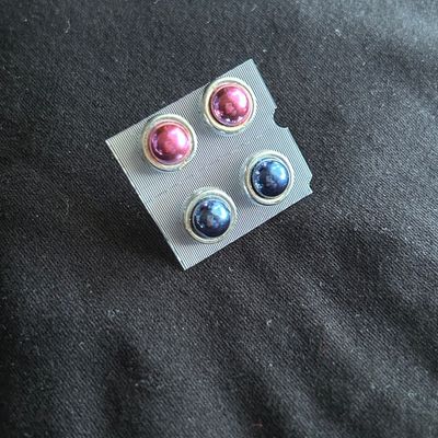 Earrings & Studs, Dark Blue And Dark Pink earring studs combo offer