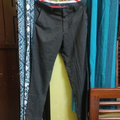 Bershka Green Striped Paper Bag Trousers - size L | eBay