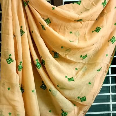 Calming Seagreen Dhakai Jamdani Light Weight Cotton Silk Saree Without  Blouse - Loomfolks