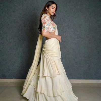 White and Green Half Saree Lehenga Choli With Embroidery Blouse and Dupatta  in USA, UK, Malaysia, South Africa, Dubai, Singapore