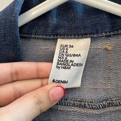 H & M Divided Cropped Denim Jean Jacket Womens Size 6 | eBay