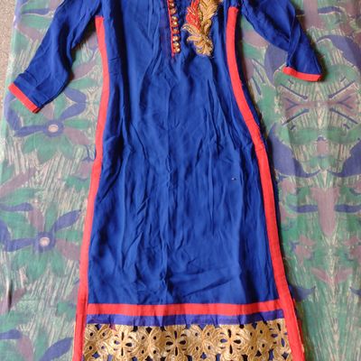 Royal Blue Readymade Kurti with Leggings