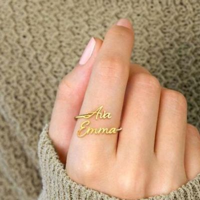 Name Ring/Custom initial Ring/Gold initial Ring designs - YouTube