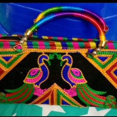 Ethnic Rajasthani Mirror Work Hand made Potli Bag/Women Hand Bag Purse/Designer  Party Clutch/Botua bag Used to Carry Jewelry and Other Items