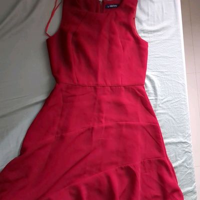 Buy Women Red Solid Casual Dress Online - 229424 | Allen Solly