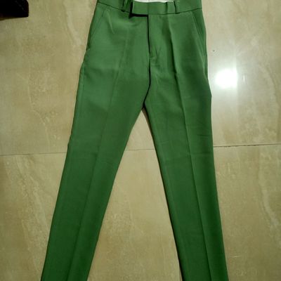 Buy Men Olive Check Slim Fit Formal Trousers Online - 698201 | Peter England