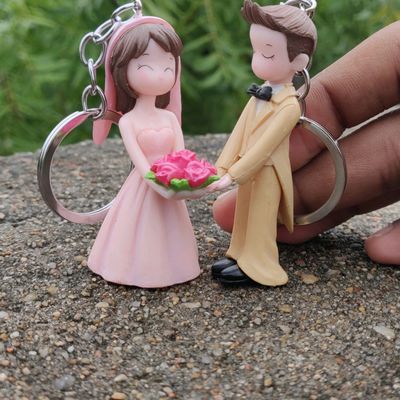 Bride and Groom Embroidery Keychain Kit, Bead Embroidery Doll