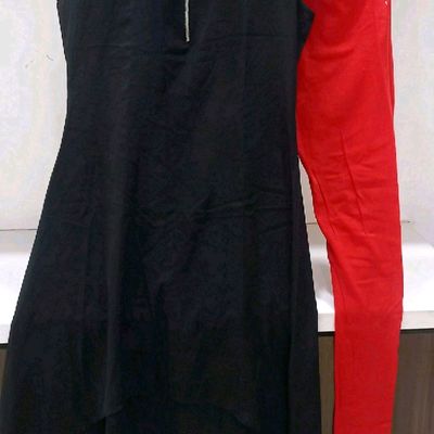 Cotton Straight Ladies Black Kurti with Stole, Wash Care: Machine at Rs 700  in Ludhiana