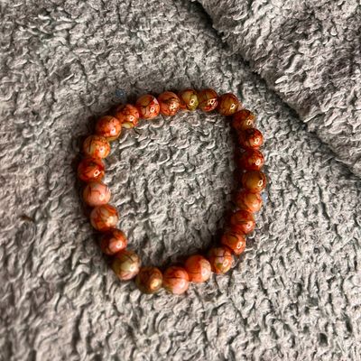 Saans Mart Natural Stone Carnelian Broad Beads Bracelet For Scaral Chakra  For Man, Woman, Boys & Girls- Color: Orange (Pack of 1 Pc.) - Saans Mart  India