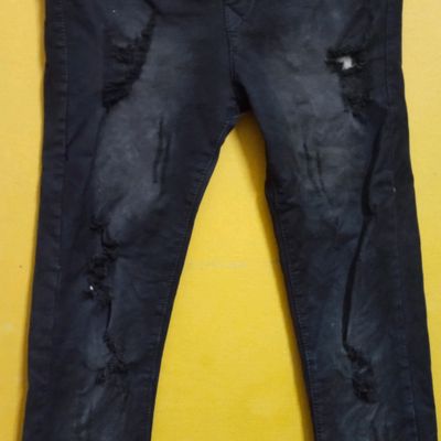 Damage ankle hot sale jeans