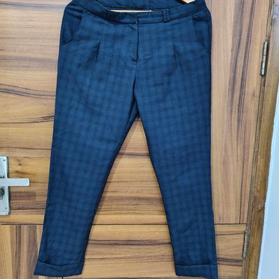 Indian Needle Men's Beige Cotton Checked Formal Trousers – Jompers
