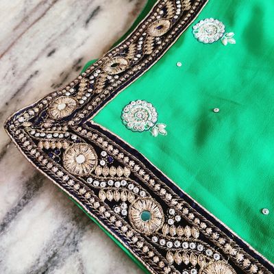 Buy Kaavya Creation Womens Green Banarasi Heavy Stone Work Banarasi Shalu  Saree With Blouse Piece Online at Best Prices in India - JioMart.