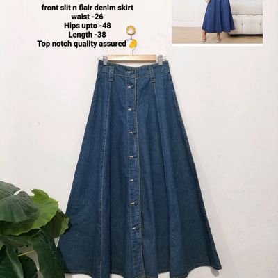Jule Slit Vintage Denim Skirt - Lu Roo & Co Boutique