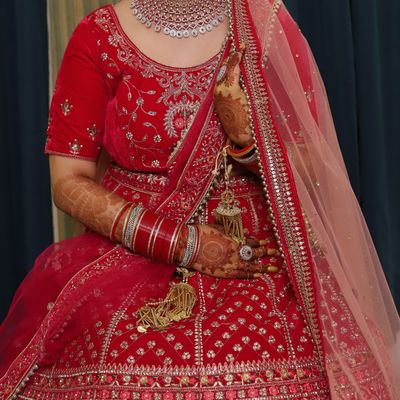 Buy Rani Pink Color Silk Fabric Lehenga Choli For Bride Online