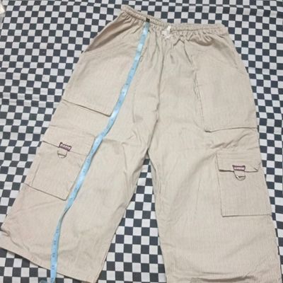 Men Cargo Shorts 3/4 Trousers Cotton Elastic Waist Loose Pants Multi  Pockets New | eBay