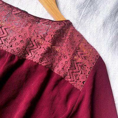 Sewing & Craft | Jacqueline Riu Maroon Cottagecore Lace Y2k Plus