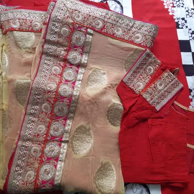 Magnificent Combination Red and Cream Online saree | Saree designs, Wedding  sarees online, Bridal saree