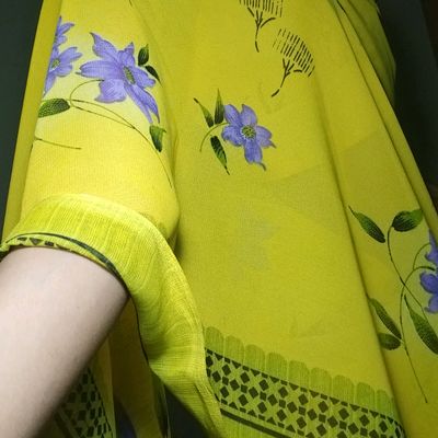 FRESH LIME YELLOW ORGANZA SILK SAREE WITH EMBROIDERY – Tina Eapen Design  studio