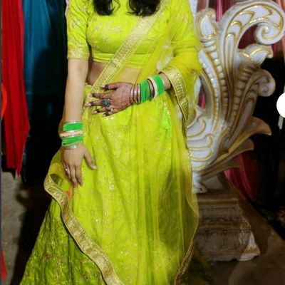 Buy Alia Bhatt Silk A Line Lehenga Choli in Lemon Lime Green Colour Plus  Size Lehenga Mommy Daughter Lehenga Customize Lehenga Online in India - Etsy