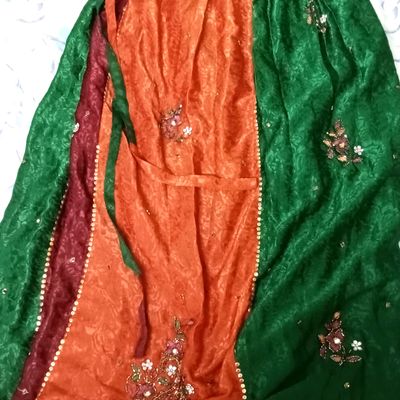 Dark Green & Raspberry Royal Sequin embroidered Lehenga set -Plus Size  Clothing(XS-10XL)