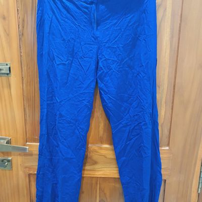 Amazon.com: Women's Belt Less High Waisted Wide Leg Trousers Straight Dress  Pants for Women Business Casual Stretchy Straight Leg Blue : Clothing,  Shoes & Jewelry