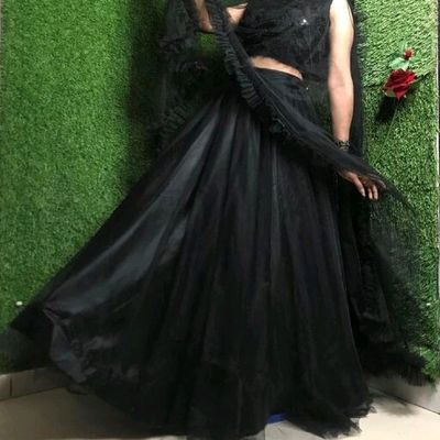 Buy Beautiful Black Sequins Georgette Wedding Wear Lehenga Choli - Zeel  Clothing