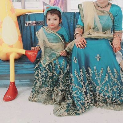 Shop Wide Range Royal Blue Art Silk Embroidered Mother Daughter Duo Lehenga  LLCV112700