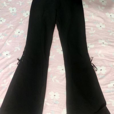 Wide-cut Side-slit Pants - Black - Ladies | H&M US