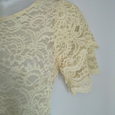 Sewing & Craft, Cream Coloured Lace Dress