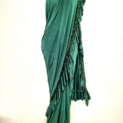 Sarees, Green Ready To Wear Saree ( Women)