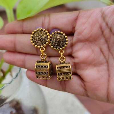 Oxidised deals golden jhumka