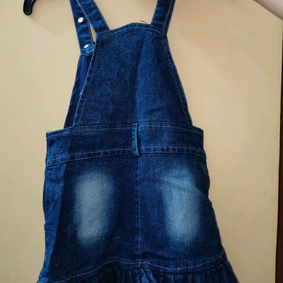 Girls Clothing, price drop denim dungaree skirt for 12 to 18 month kid,  (size 18)