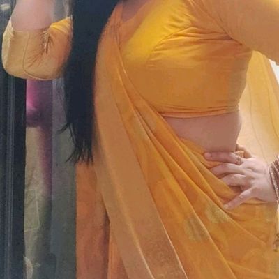 Nice-Looking Yellow Ruffle Haldi Function Saree - Ethnic Race