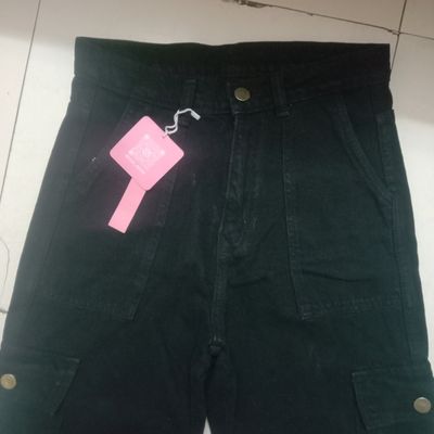 Black High Waist Cargo Jeans