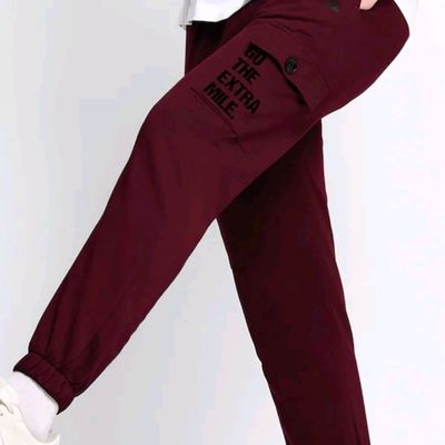 Black Cotton Top With Maroon Hand Block Printed Jacket And Pants - Set