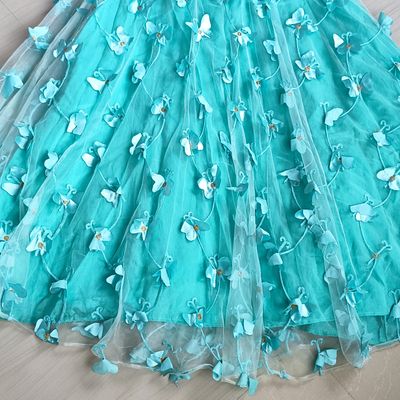 Ethnic Skirts | Net fabic Butterfly Design Umbrella Skirt Length