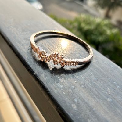 Amazon.com: Priyaasi Girls' American Diamond Plated Modern Style Love Bound Bangle  Bracelet Eith Hook, Rose Gold: Clothing, Shoes & Jewelry