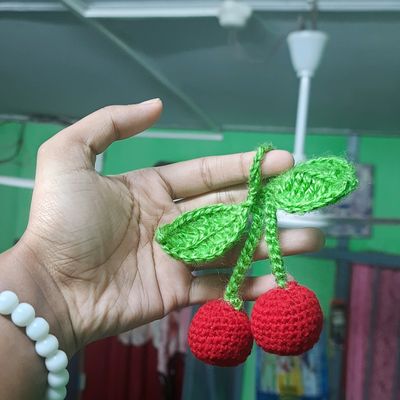 Other, Crochet Cherry Keychain 🍒