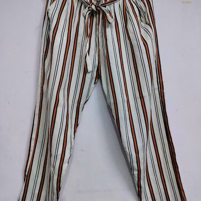 Strapped Crop and Striped Paper Bag Trousers – Half Full-Half Empty