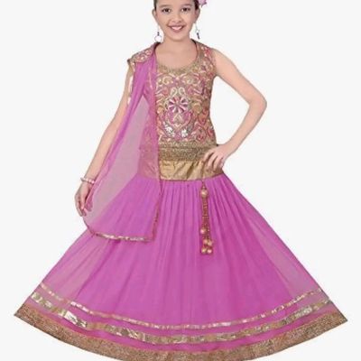 Buy Beautiful Small Girls Pink Net Lehenga Choli (8-10 Years) at Amazon.in