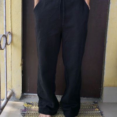 Black Straight-Leg Sweatpants