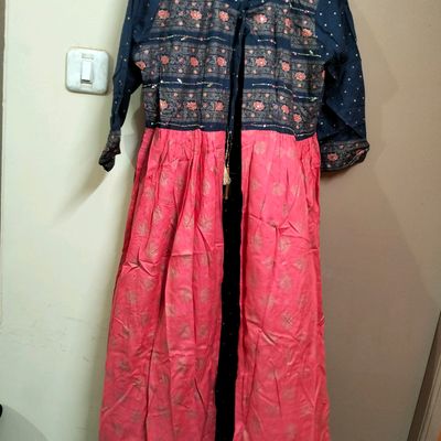 KURTI JACKET STYLE COVAR EMB WITH PLAZZO - Tribes India