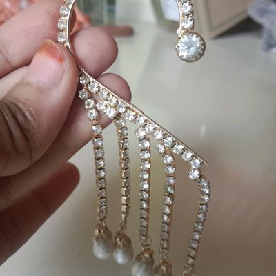Gold Ear Side Chain & Titanic Stone Stud | Handmade Jewellery Design -  YouTube