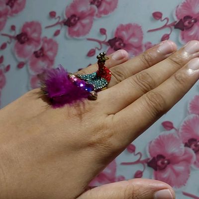 Naira peacock ring with copper material - YouTube