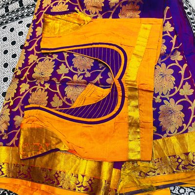 Yellow Colour Border Handloom Chanderi Pattu Silk Saree with motifs –  Chakori Ethnic