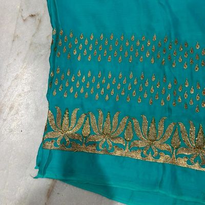 Cyan Blue Banarasi Silk Saree With Zari Weaving Work – Bahuji - Online  Fashion & Lifestyle Store