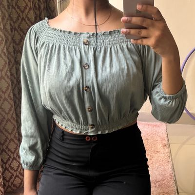 H&M Off-the-shoulder Crop Top