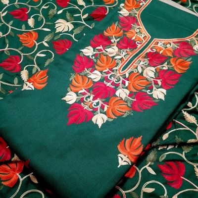 romani kashmiri kaani premium pashmina unstich dress material wholesale  price